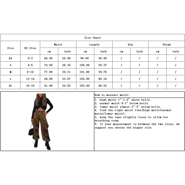 chouyatou Womens Casual Satin Cargo Pants Elastic High Waisted Jogger Parachute Pants Lounge TrousersArmy Green