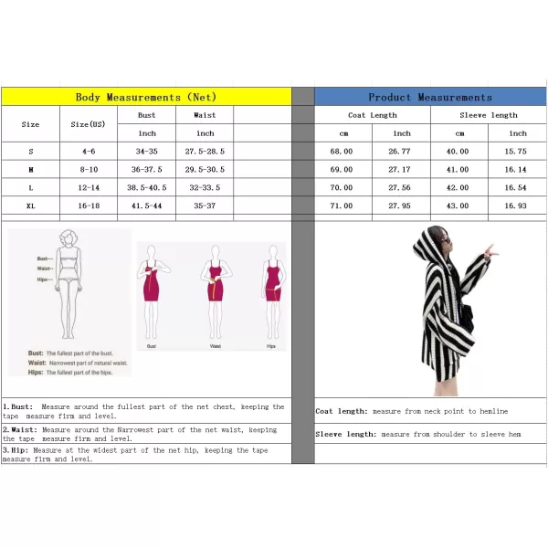 chouyatou Womens Color Block Vertical Striped Open Front Oversized Hooded Cardigan Sweater with PocketBlack White