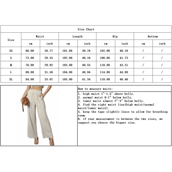 chouyatou Womens Elastic High Waist Cotton Linen Pants Wide Leg Trousers Palazzo Business Casual Work PantsRed