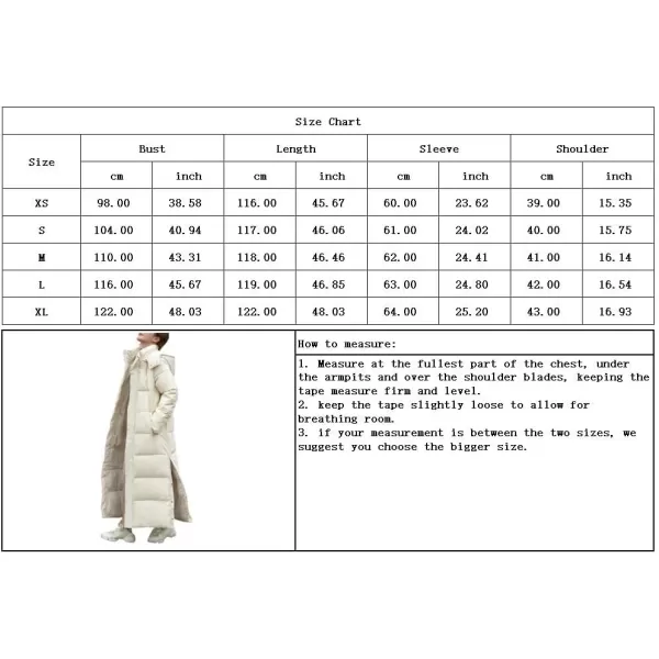 chouyatou Womens Winter Windproof Puffer Coat Hooded Long Quilted Parka Down OuterwearBeige