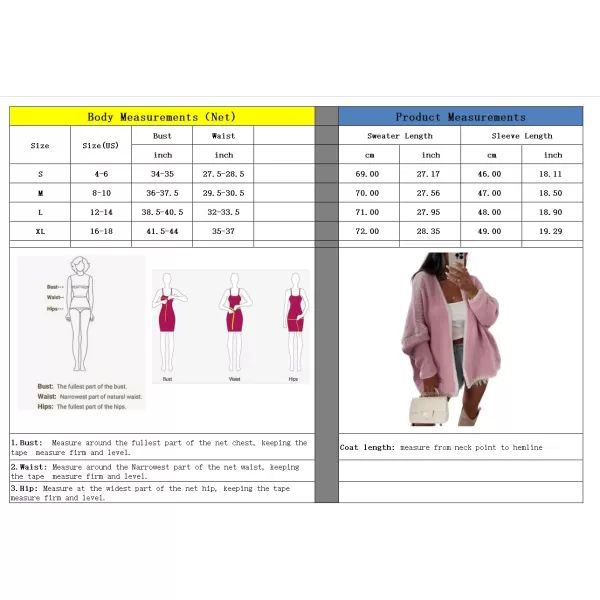 chouyatou Women Fall Open Front Color Block Cardigan Sweater Casual Striped Chunky Knit Oversized CardiganPink
