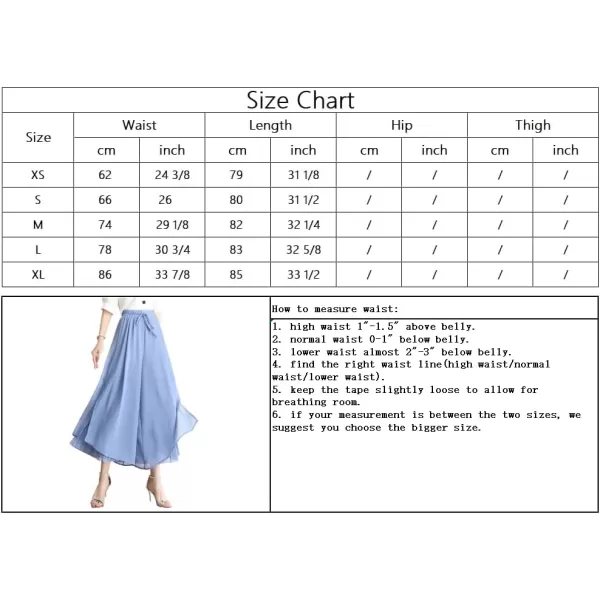 chouyatou Womens Chiffon Wide Leg Pants High Waist Pleated Culotte Palazzo Pants Side SlitWhite