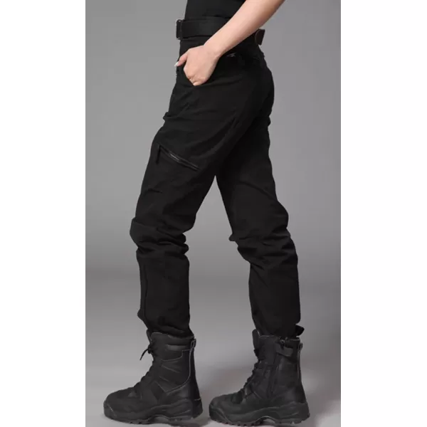 chouyatou Womens Military Straight Fit Stylish Combat Cargo Slacks PantsBlack