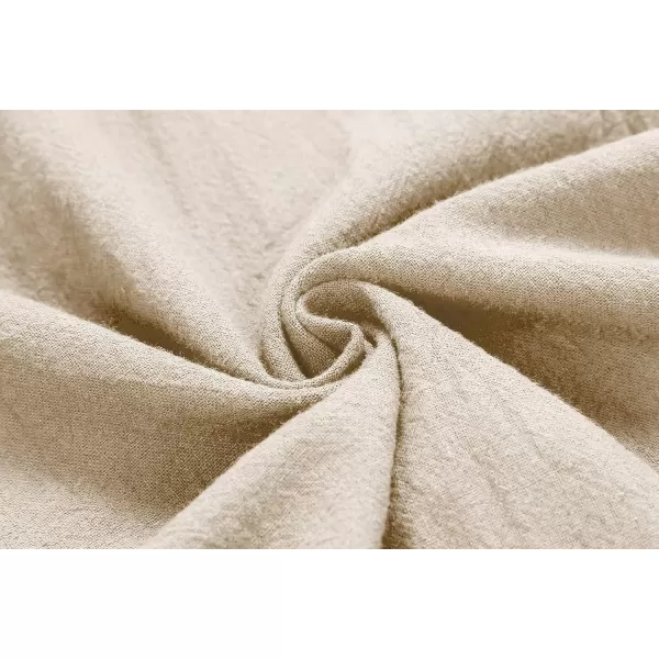 chouyatou Womens Summer Loose Drawstring Waist Beach Linen Wide Leg Pants PalazzoKhaki
