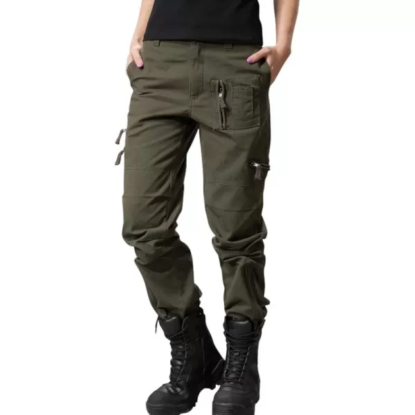 chouyatou Womens Military Straight Fit Stylish Combat Cargo Slacks PantsArmy