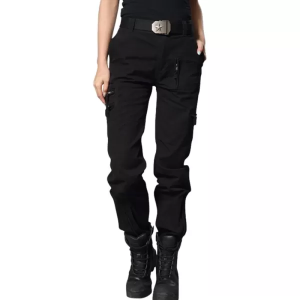 chouyatou Womens Military Straight Fit Stylish Combat Cargo Slacks PantsBlack