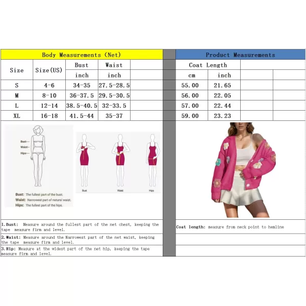 chouyatou Womens Color Block Button Down Cardigans Y2K Floral Applique Knit Cardigan SweatersBeige White
