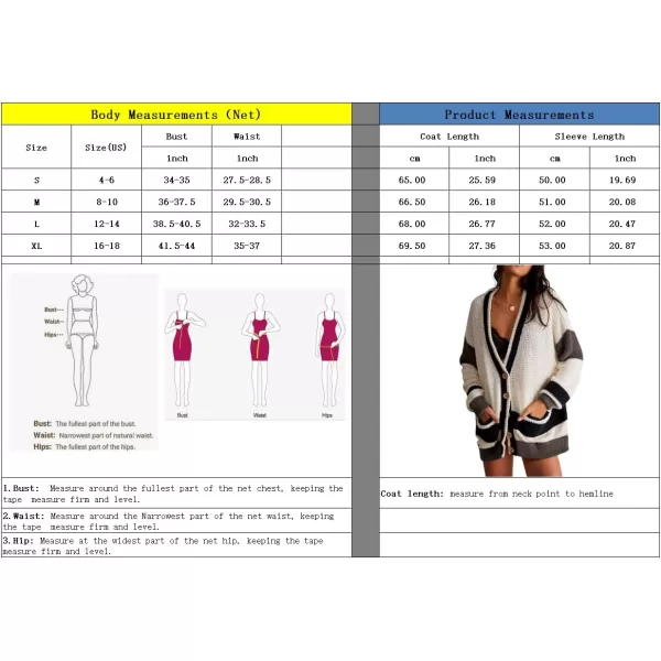 chouyatou Womens Y2K Color Block Button Down Cardigans Loose Casual VNeck Ribbed Knit Cardigan SweaterApricot