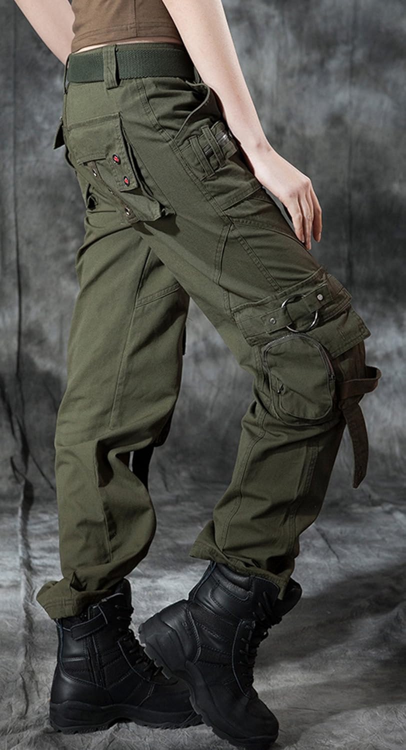 imagechouyatou Womens Casual Camouflage Multi Pockets Cargo Pants58army