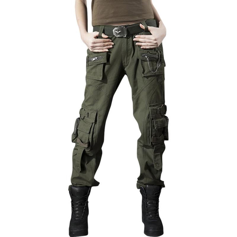 imagechouyatou Womens Casual Camouflage Multi Pockets Cargo Pants58army