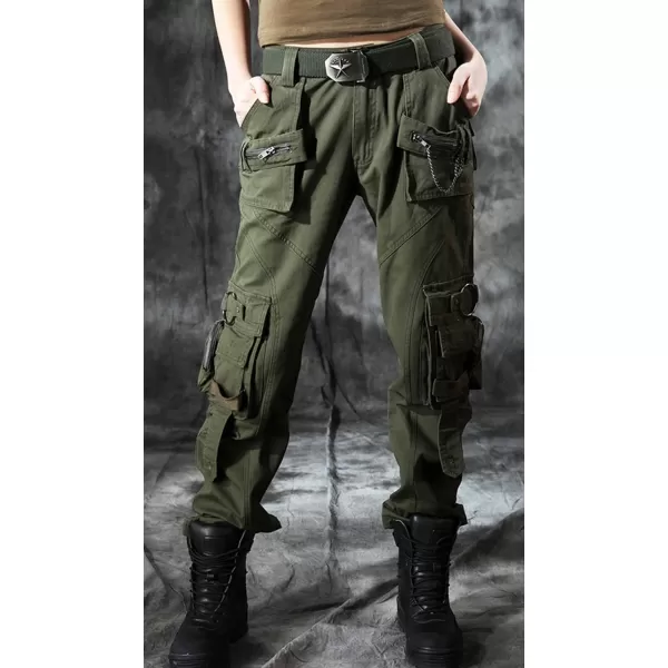 imagechouyatou Womens Casual Camouflage Multi Pockets Cargo Pants58army