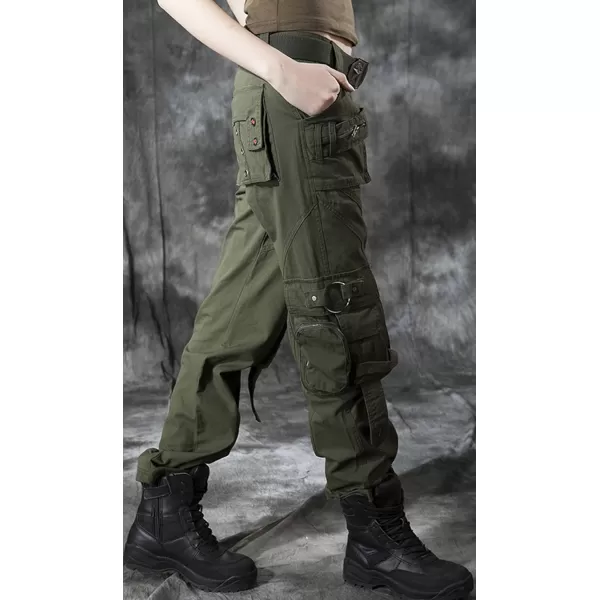 imagechouyatou Womens Casual Camouflage Multi Pockets Cargo Pants58army