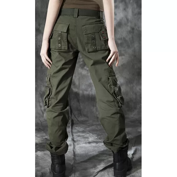 imagechouyatou Womens Casual Camouflage Multi Pockets Cargo Pants58army