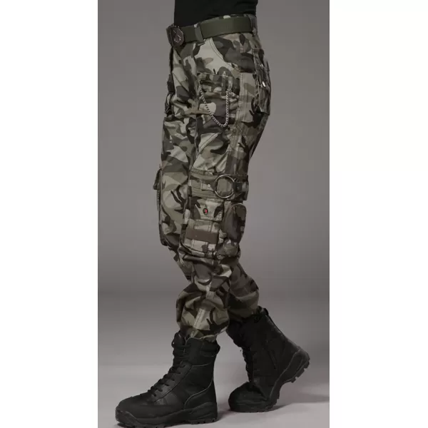 imagechouyatou Womens Casual Camouflage Multi Pockets Cargo Pants58camo