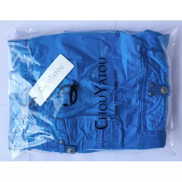 imagechouyatou Womens Casual Camouflage Multi Pockets Cargo Pants73blue