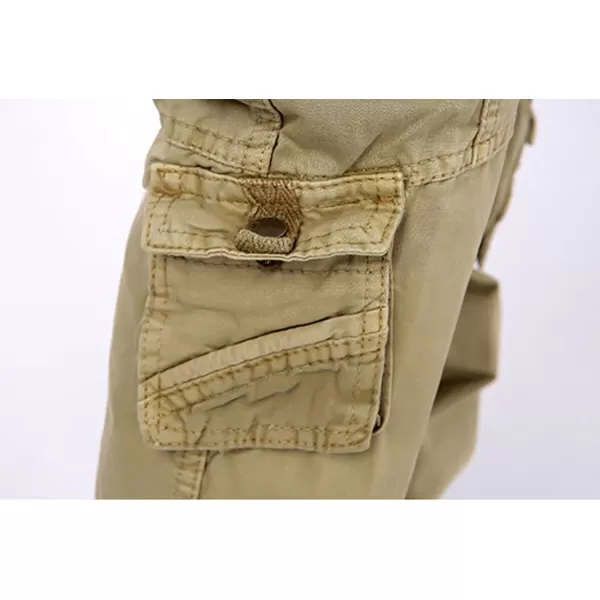 imagechouyatou Womens Casual Camouflage Multi Pockets Cargo Pants73khaki