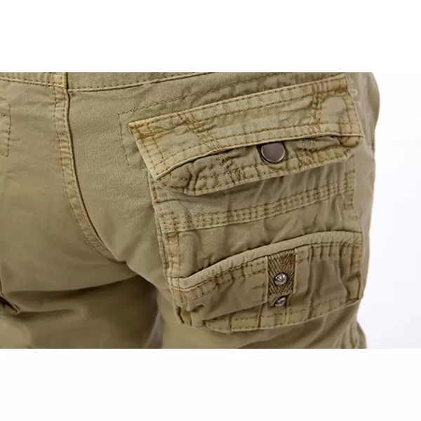 imagechouyatou Womens Casual Camouflage Multi Pockets Cargo Pants73khaki
