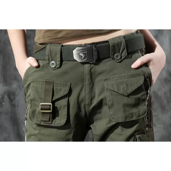 imagechouyatou Womens Casual Camouflage Multi Pockets Cargo PantsArmy