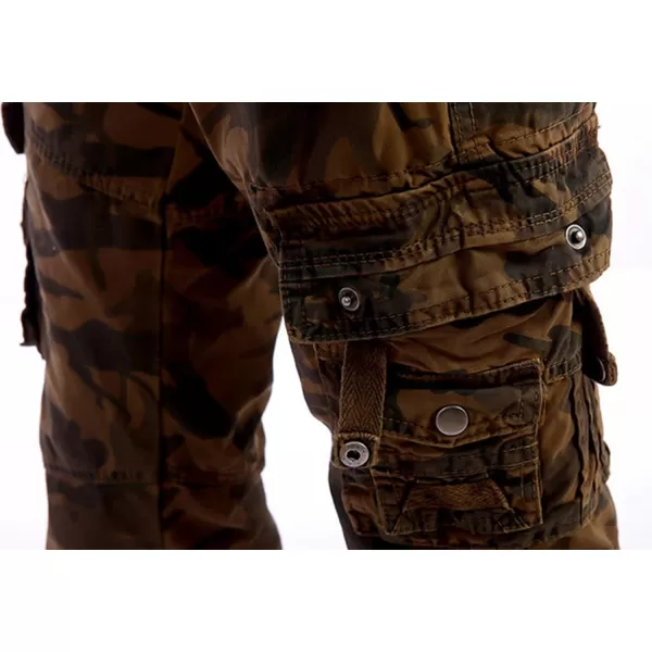 imagechouyatou Womens Casual Camouflage Multi Pockets Cargo PantsKhaki