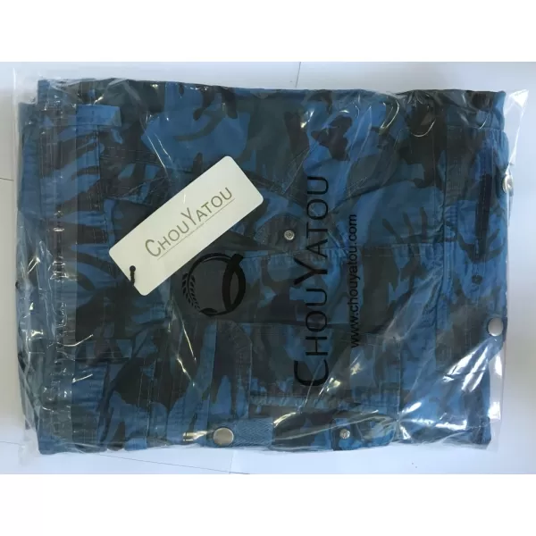 imagechouyatou Womens Casual Camouflage Multi Pockets Cargo PantsBlue