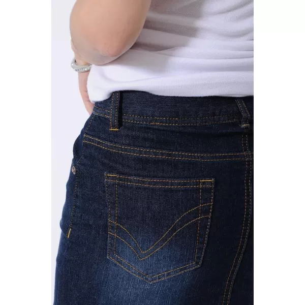 imagechouyatou Womens Casual Short Denim SkirtDblue