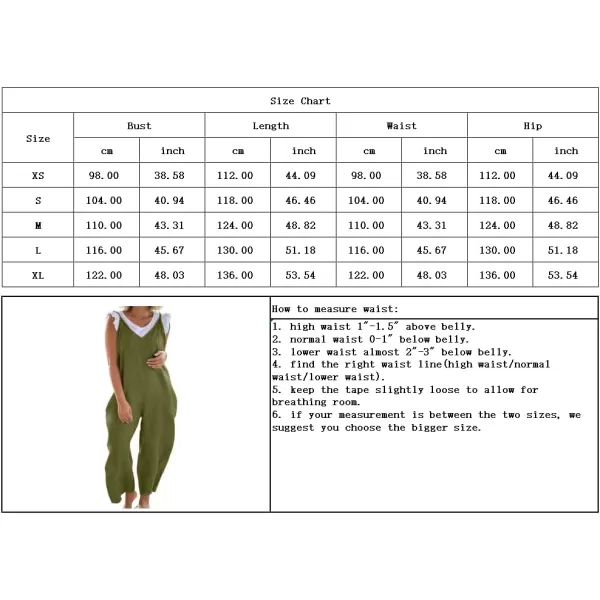 imagechouyatou Womens Summer Spaghetti Strap Harem Jumpsuits Casual Loose Linen Overalls Rompers PantsGreen