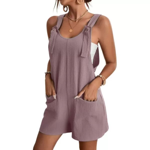 imagechouyatou Womens Summer Cute Short Overalls Loose Fit Sleeveless Casual Rompers Jumpsuits ShortsPink