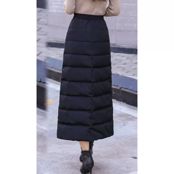 imagechouyatou Womens BiDirectional Zip Up 1 Piece A Line Long Insulated SkirtBlack