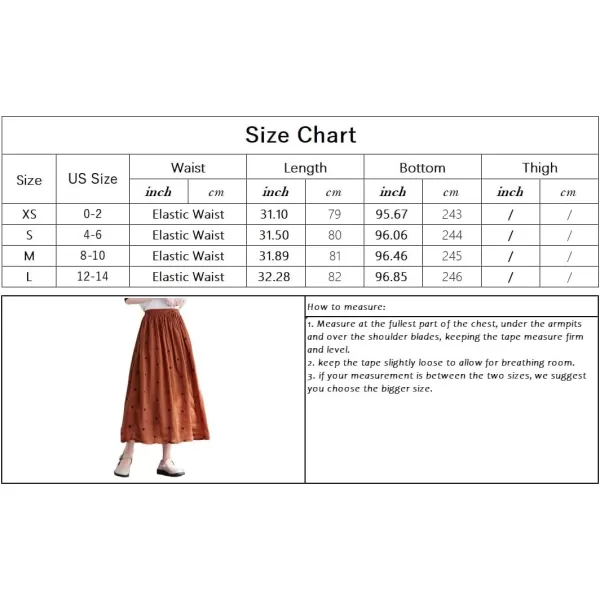 imagechouyatou Womens Elegant Polka Dot ALine Skirt Boho Swing Pleated Cotton Midi Long SkirtYellow