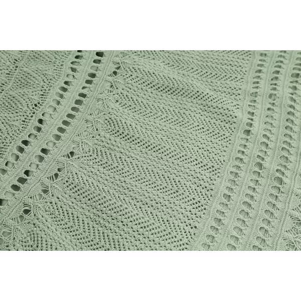 imagechouyatou Womens Stretched High Waist Crochet Hollow Out Knit Flowy Patterned Lace Maxi SkirtGreen