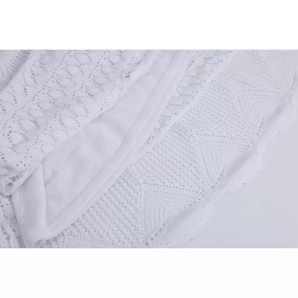 imagechouyatou Womens Stretched High Waist Crochet Hollow Out Knit Flowy Patterned Lace Maxi SkirtWhite