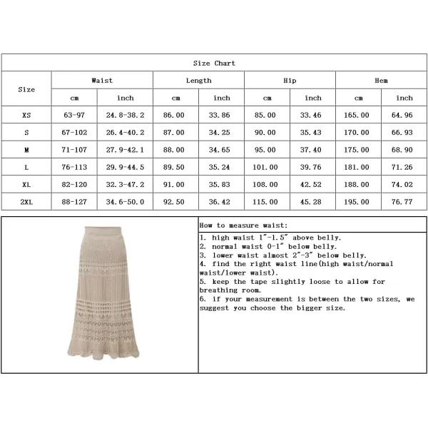 imagechouyatou Womens Stretched High Waist Crochet Hollow Out Knit Flowy Patterned Lace Maxi SkirtWhite