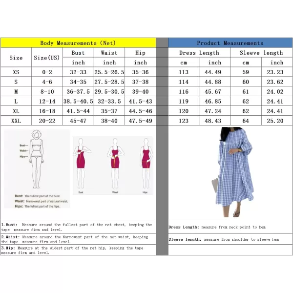 imagechouyatou Womens Loose Fit Retro Plaid Dress Lantern Puff Sleeve Gingham Swing Midi Long Tunic Shift DressBlack