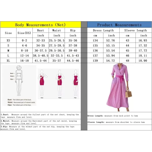 imagechouyatou Womens Retro Plaid Button Up Maxi Shirt Dress 34 Sleeve Gingham Pocketed Long Dress with BeltBlack