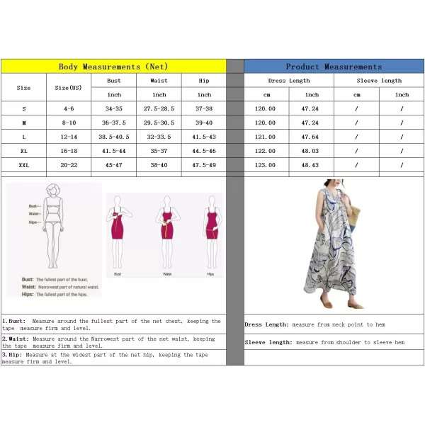 imagechouyatou Womens Summer Boho V Neck Floral Cotton Linen Sundress Tunic Shift Maxi Tank DressBlue Sleaves