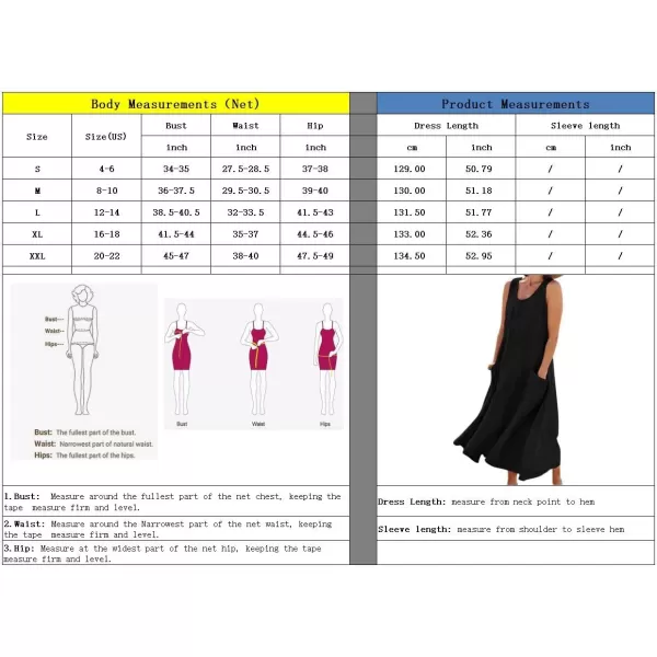 imagechouyatou Womens Summer Casual Tank Dress Sleeveless Cotton Linen Long Maxi Dress with PocketsBlack