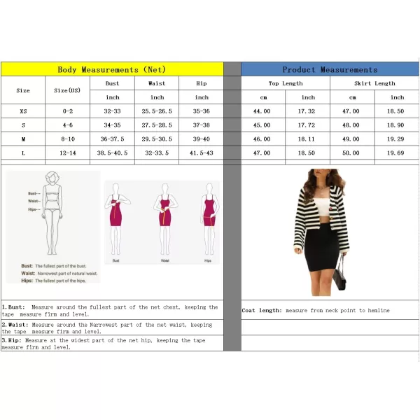 imagechouyatou Women Fall 2 Piece Outfits Striped Sweater Set Color Block Button Down Cardigan Knit Skrit SetsGreen