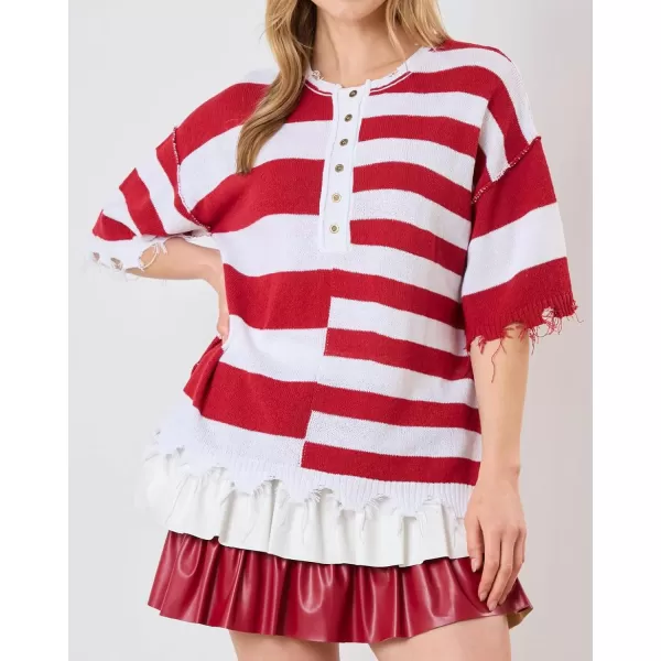 imagechouyatou Womens Color Block Pu Faux Leather Pleated Mini Skirt Sexy High Elastic Waist ALine Tiered SkirtRed and White