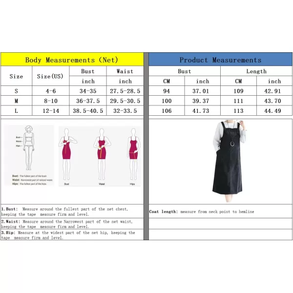 imagechouyatou Womens Corduroy Suspender Strap Bib Overall Midi Dress Cute A Line Pinafore Long Dress SkirtBlack