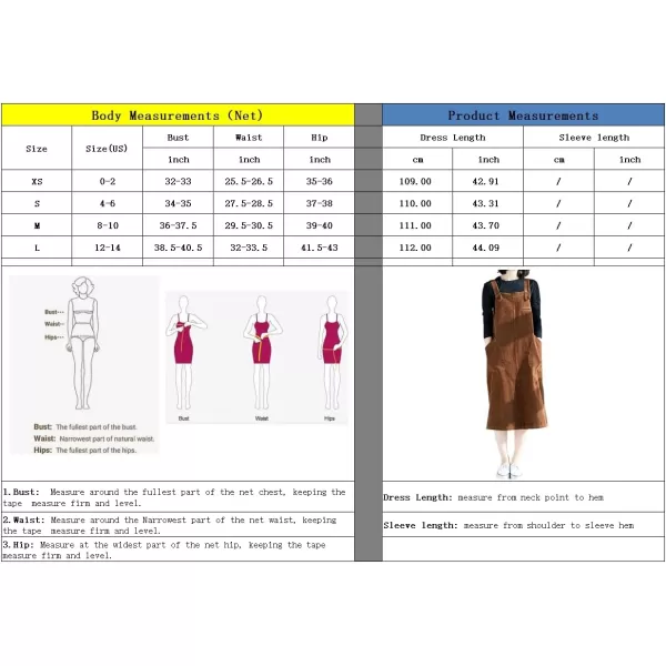 imagechouyatou Womens Cute Sleeveless Corduroy Overall Dress Jumper Midi Babydoll Tank Dress with PocketBrown