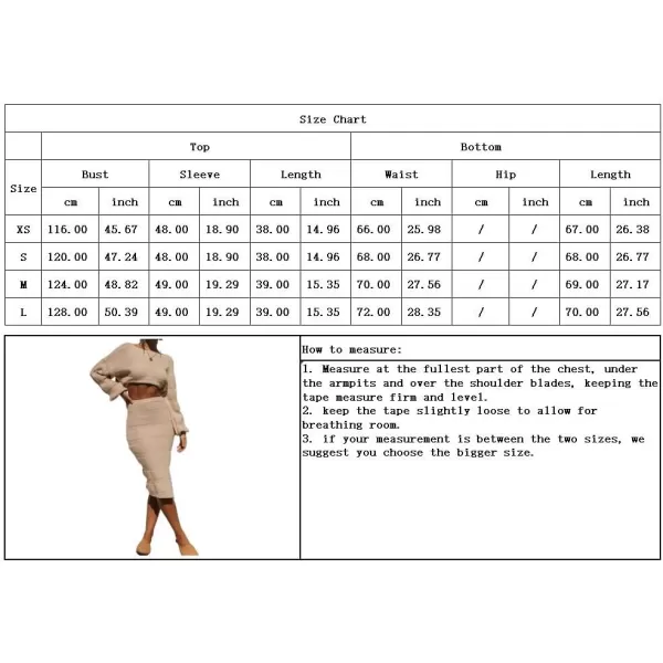 imagechouyatou Womens Ribbed Knit Sweater Sets Crop Top and Bodycon Pencil Skirt Sets 2 Piece OutfitsKhaki