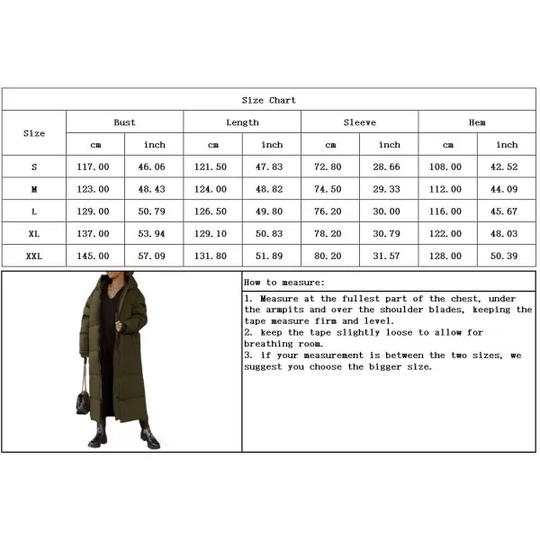 imagechouyatou Womens Warm Winter Hooded Long Quilted Puffer Down Coat Jacket OuterwearArmy Green