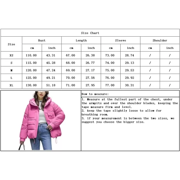 imagechouyatou Womens Winter MultiPocket Hooded Puffer Jacket Oversized Short Down Puffer CoatLight Green