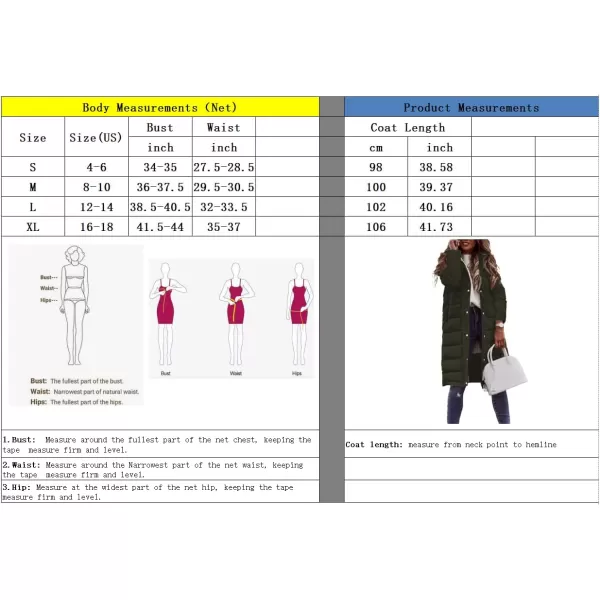 imagechouyatou Womens Winter Quilted Hooded Long Puffer Jacket Zip Up Button Down Padded Puffy Down CoatArmy Green