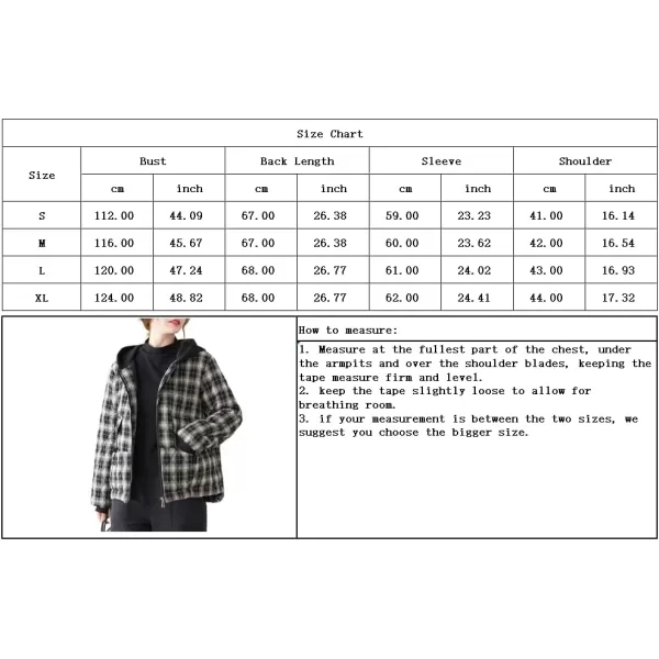 imagechouyatou Womens Winter Warm Hooded Quilted Jacket Plaid Baggy Puffer Jacket Down CoatBlack