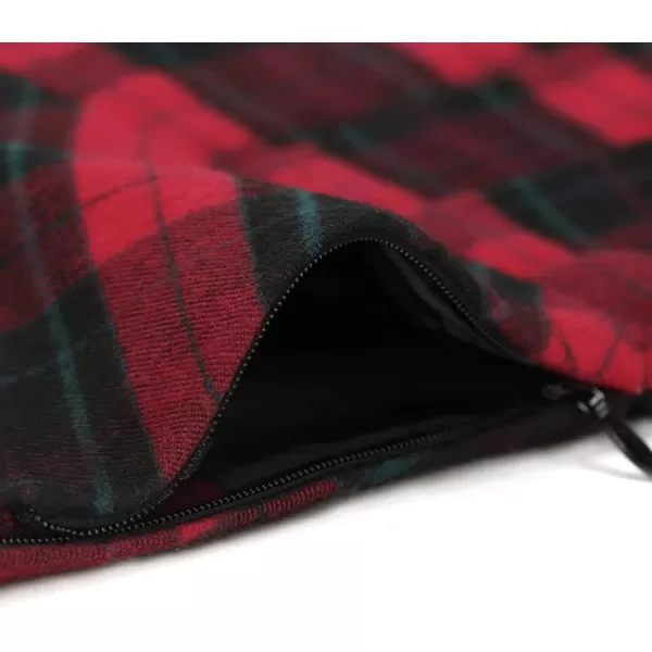 imagechouyatou Womens ALine Plaid Wool Blend Pleated Skirt Side Zipper65red