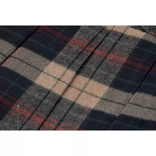 imagechouyatou Womens ALine Plaid Wool Blend Pleated Skirt Side ZipperH475blue