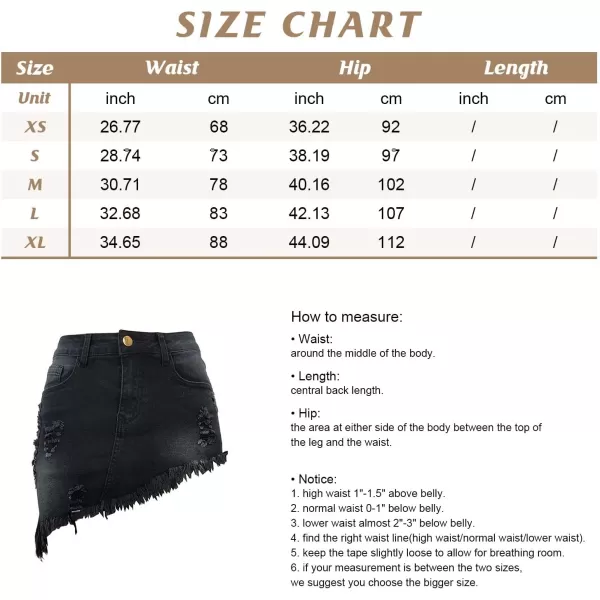 imagechouyatou Womens Stretch Fit 5Pocket Irregular Frayed Hem Mini Denim Jean SkirtLight Blue