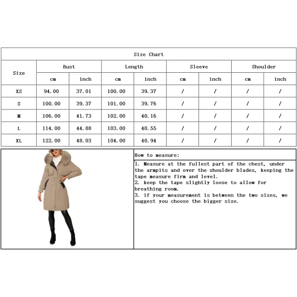 imagechouyatou Womens Winter Puffer Coat Windproof Long Faux Fur Hooded Parka JacketKhaki
