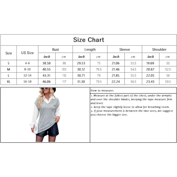 imagechouyatou Womens 2 in 1 Sweater Shirt Spread Collar Long Sleeve Knitted Pullover Blouse TopsGray